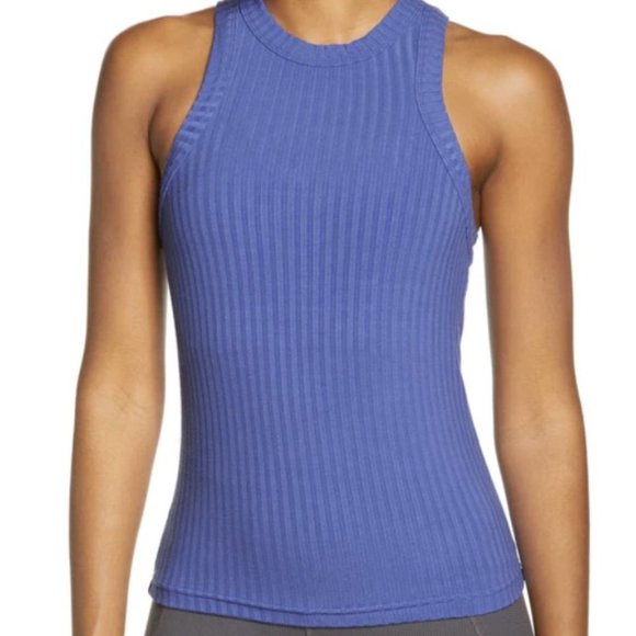 Free People Movement  Blissed Out Racerback Tank Top Blue - Picture 1 of 6